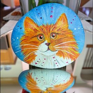 Hand-painted Cat Rock